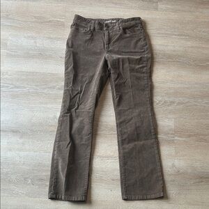 Lands' End Women's mid rise Demi bootcut brown fine corduroy pants size 8